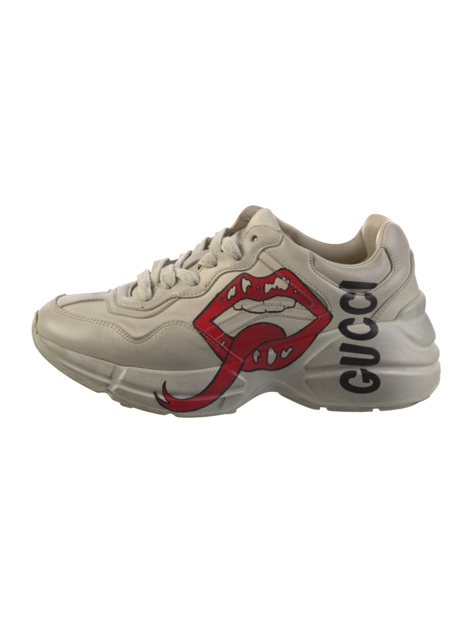 Gucci Leather Printed Chunky Sneakers