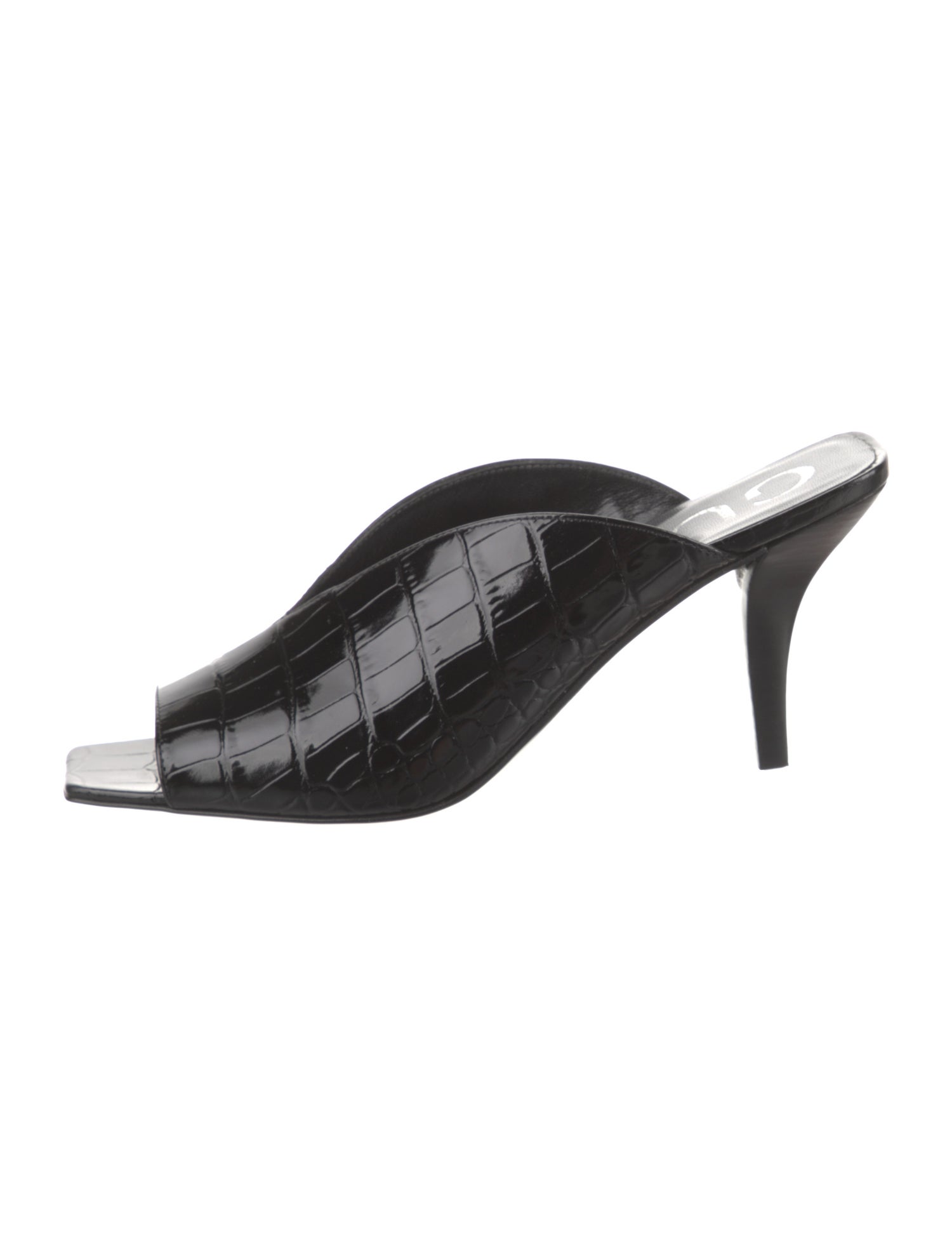 Gucci Embossed Leather Mules w/ Tags