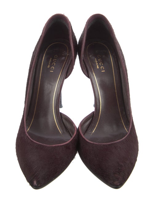 Gucci Ponyhair Leather Trim Embellishment D'Orsay Pumps