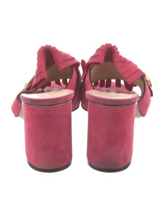 Gucci Double G Logo Suede Slides