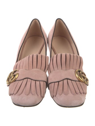 Gucci Double G Logo Suede Pumps