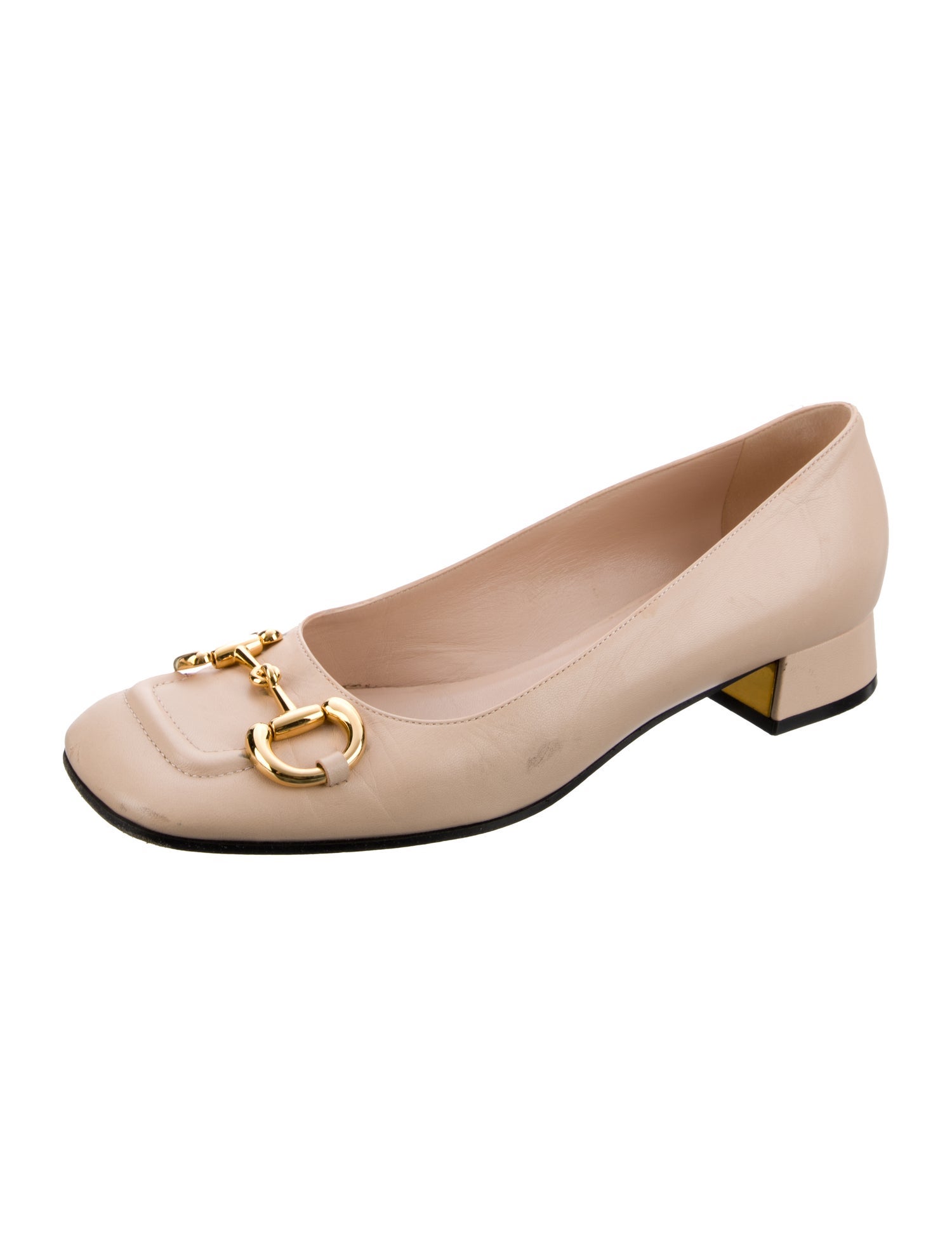 Gucci Horsebit Accent Leather Ballet Flats