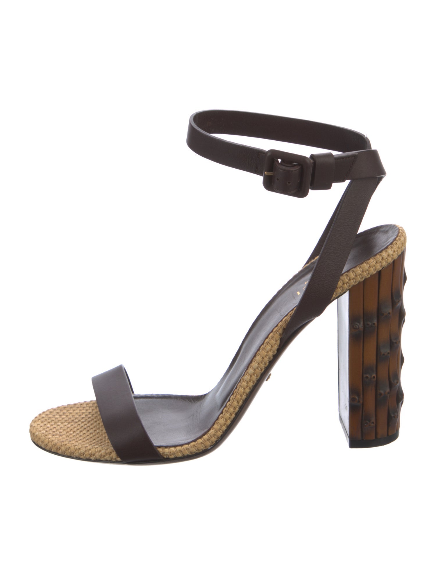 Gucci Bamboo Accent Leather Sandals