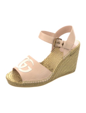 Gucci Double G Logo Leather Espadrilles
