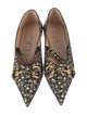 Gucci Floral Print Chain-Link Accents Mary Jane Flats