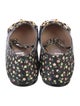 Gucci Floral Print Chain-Link Accents Mary Jane Flats