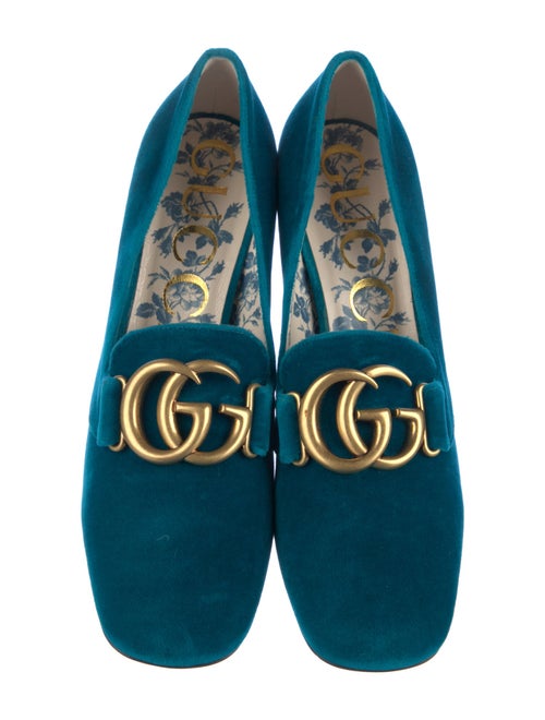 Gucci Double G Logo Velvet Pumps