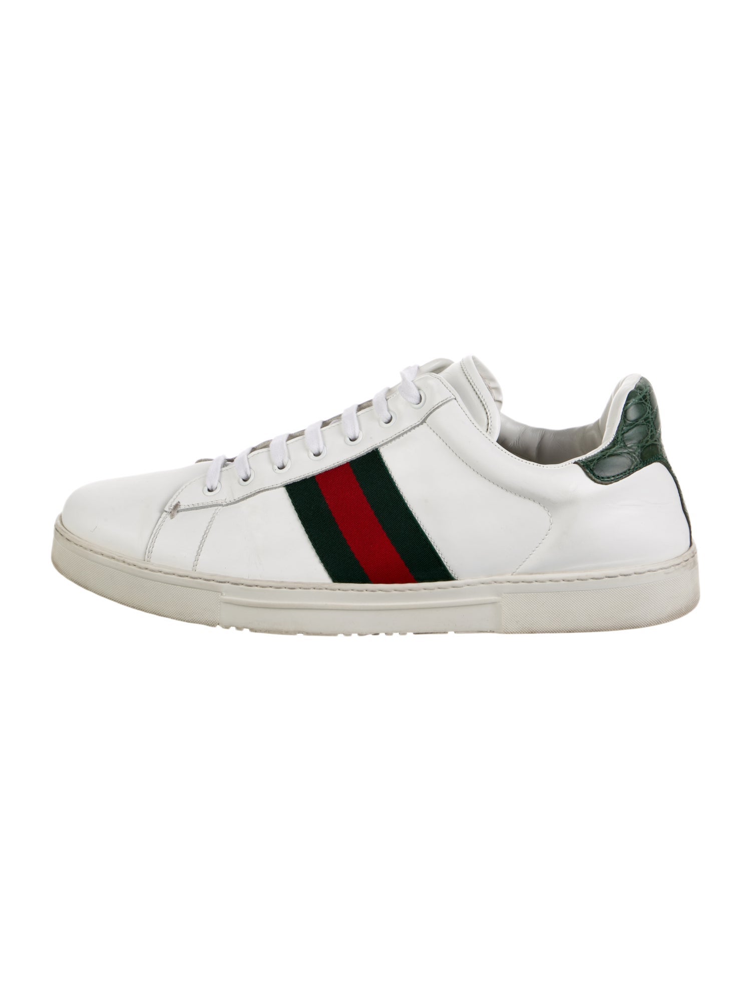 Gucci Web Accent Leather Sneakers