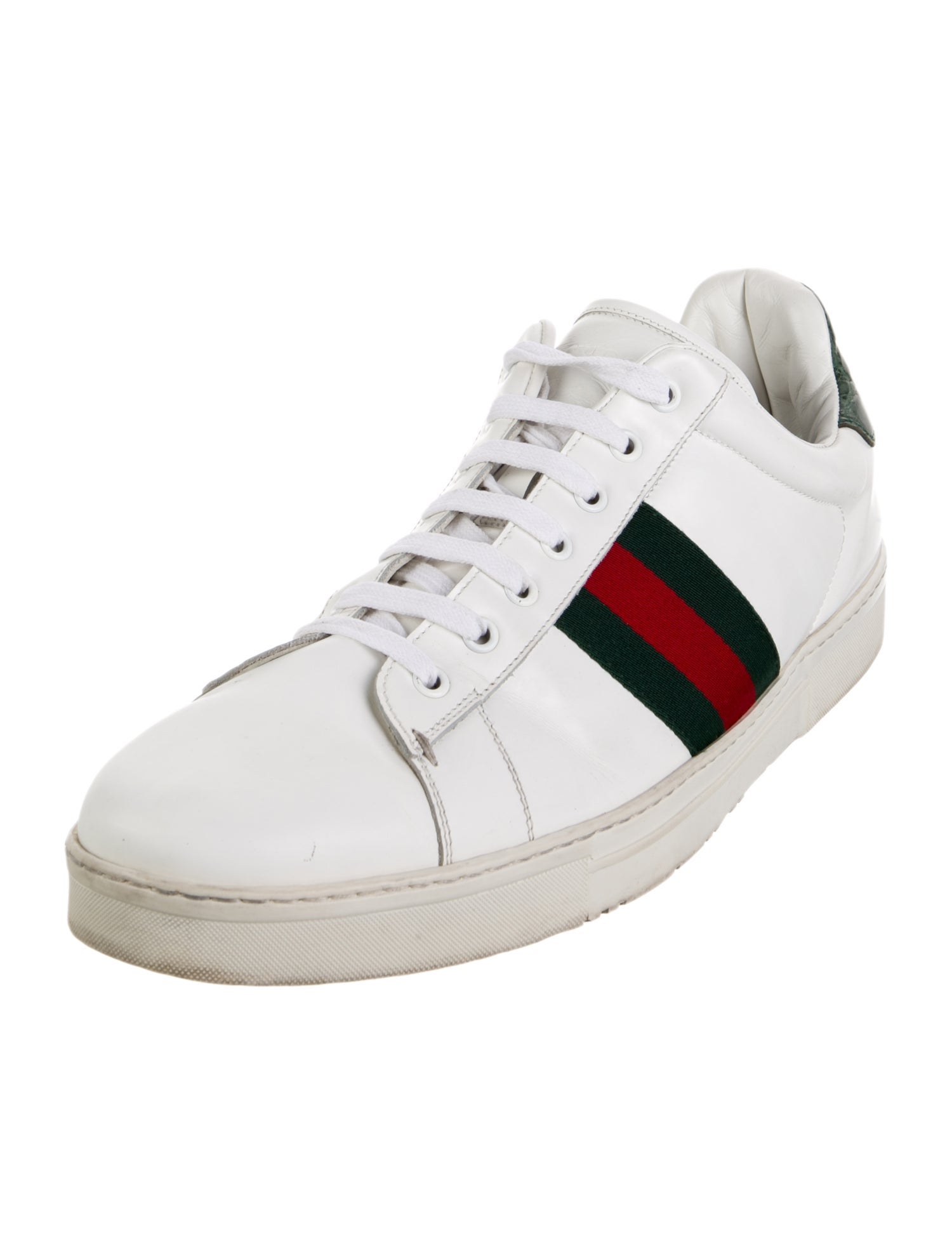 Gucci Web Accent Leather Sneakers