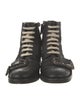 Gucci Bee Accent Leather Combat Boots