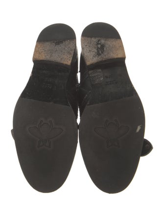 Gucci Bee Accent Leather Combat Boots