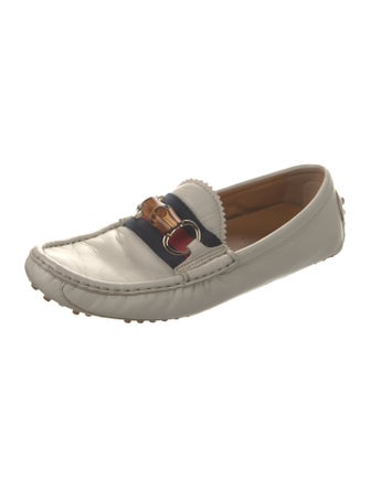 Gucci Sylvie Web Accent Leather Loafers
