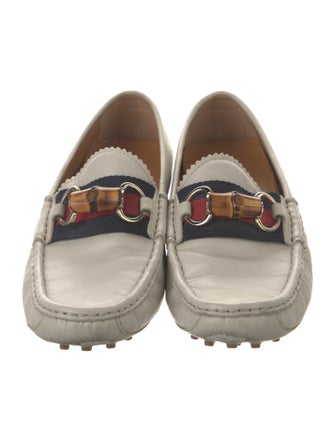 Gucci Sylvie Web Accent Leather Loafers