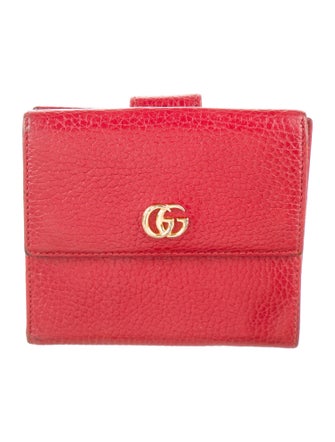 Gucci Double G Logo Leather Compact Wallet