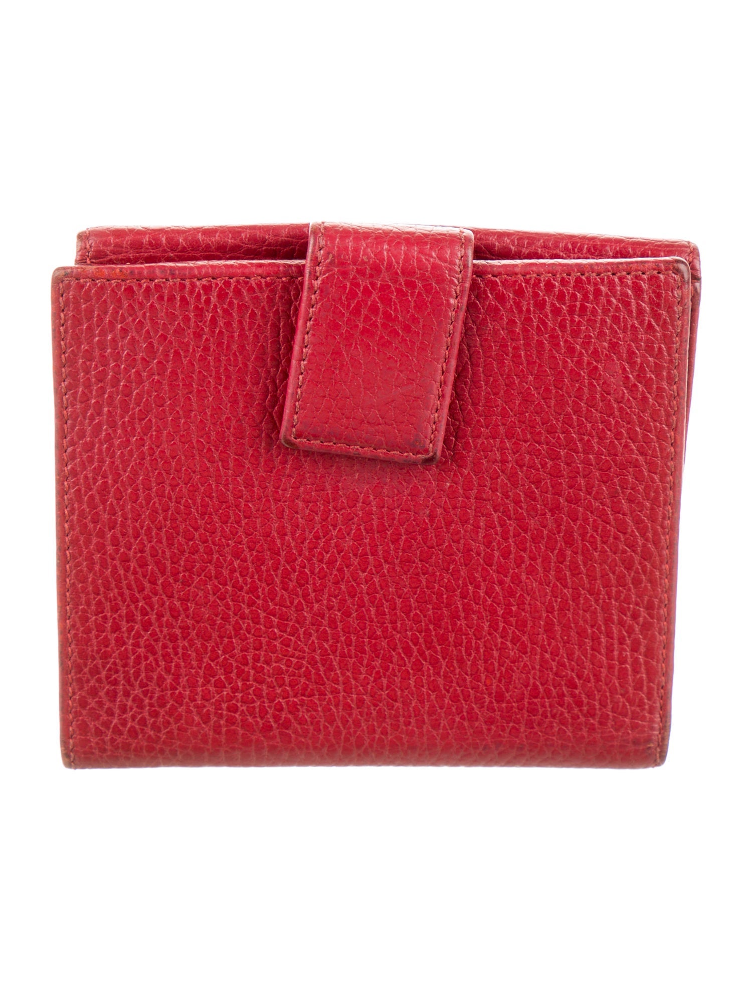 Gucci Double G Logo Leather Compact Wallet