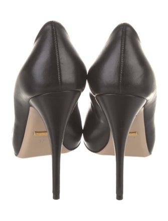Gucci Leather Bow Accents D'Orsay Pumps
