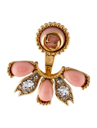Gucci Crystal & Resin Interlocking G Single Earring