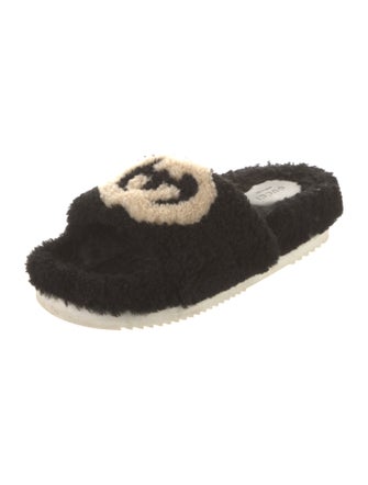 Gucci Interlocking G Logo Shearling Espadrilles