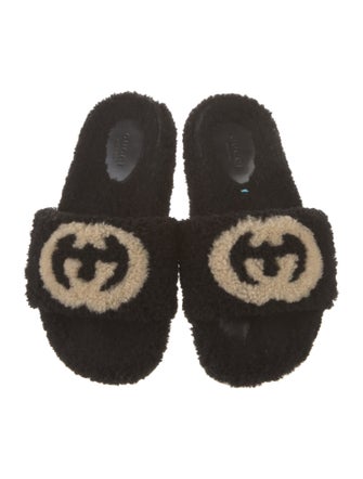 Gucci Interlocking G Logo Shearling Espadrilles