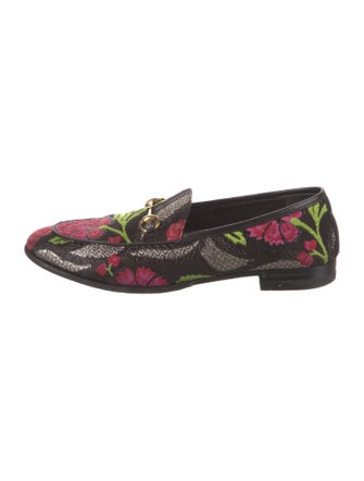 Gucci Horsebit Accent Floral Print Loafers