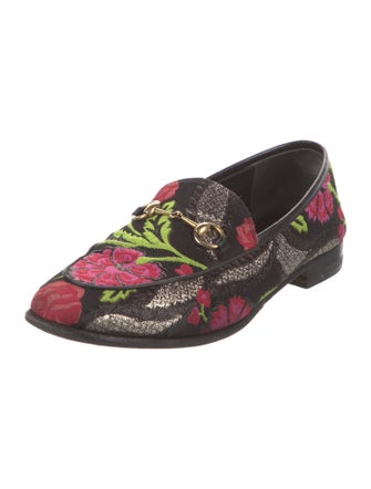 Gucci Horsebit Accent Floral Print Loafers