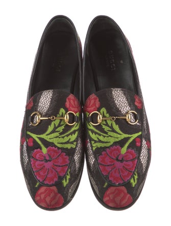 Gucci Horsebit Accent Floral Print Loafers