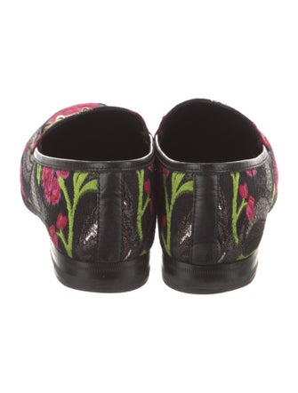 Gucci Horsebit Accent Floral Print Loafers