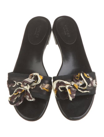 Gucci Horsebit Accent Leather Slides