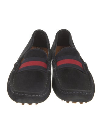 Gucci Sylvie Web Accent Suede Loafers