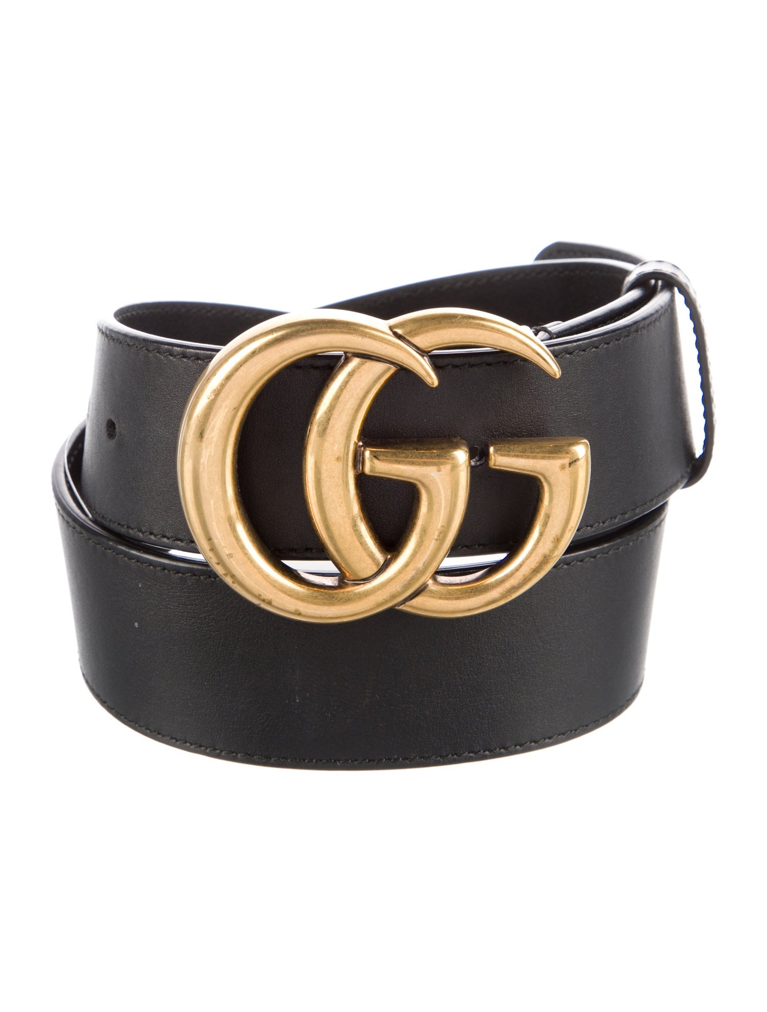 Gucci Double G Logo Leather Belt