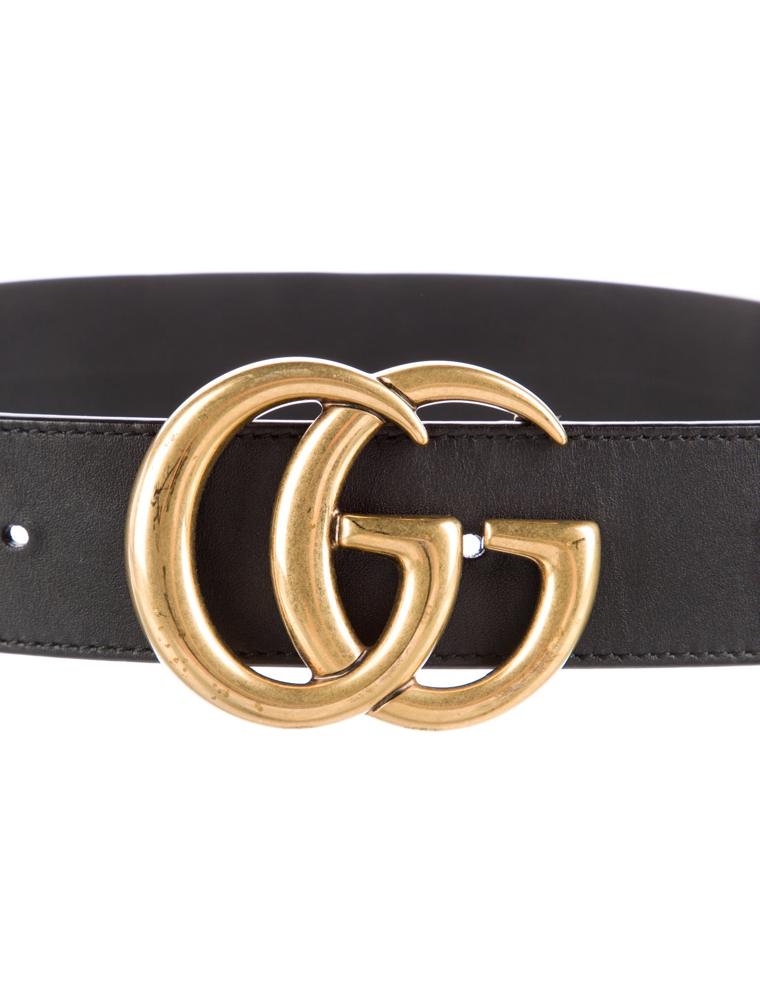 Gucci Double G Logo Leather Belt