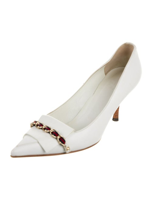 Gucci Sylvie Web Accent Leather Pumps