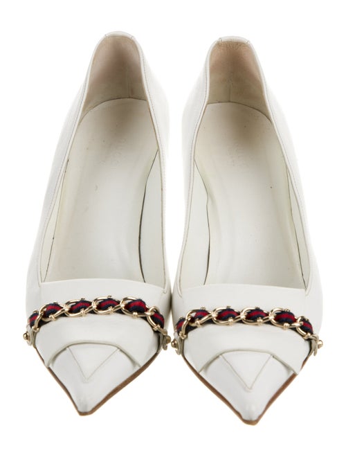 Gucci Sylvie Web Accent Leather Pumps