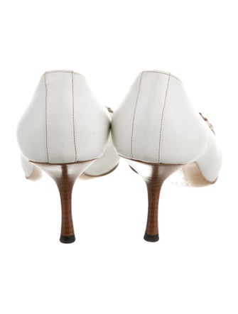 Gucci Sylvie Web Accent Leather Pumps