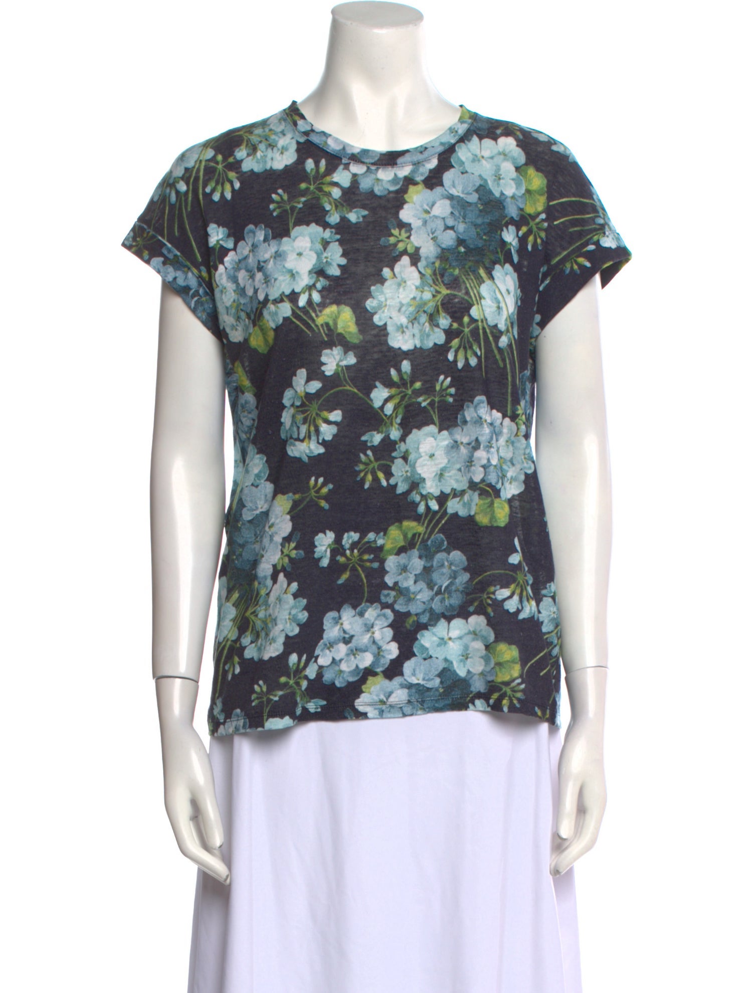 Gucci Linen Floral Print T-Shirt