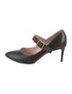 Gucci Web Accent Leather Pumps