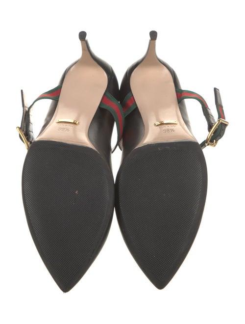 Gucci Web Accent Leather Pumps