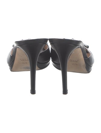 Gucci Horsebit Accent Leather Slides