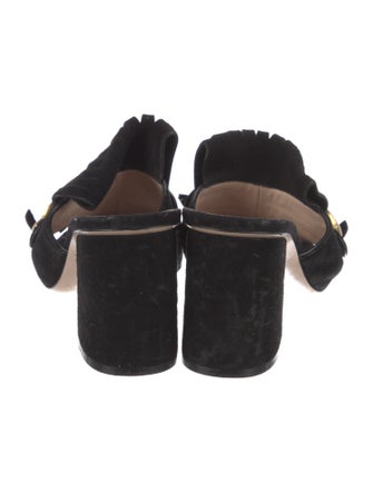 Gucci Double G Logo Suede Slides