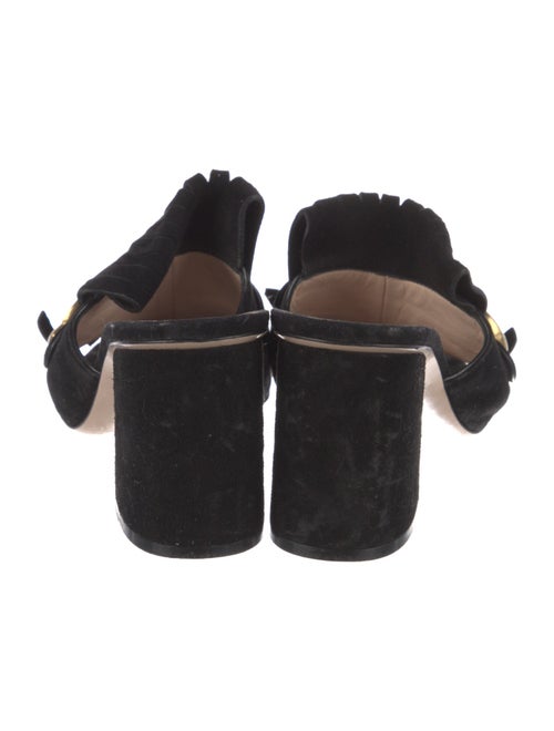 Gucci Double G Logo Suede Slides