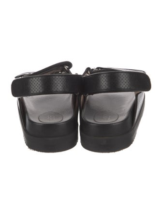 Gucci Double G Logo Leather Slingback Sandals