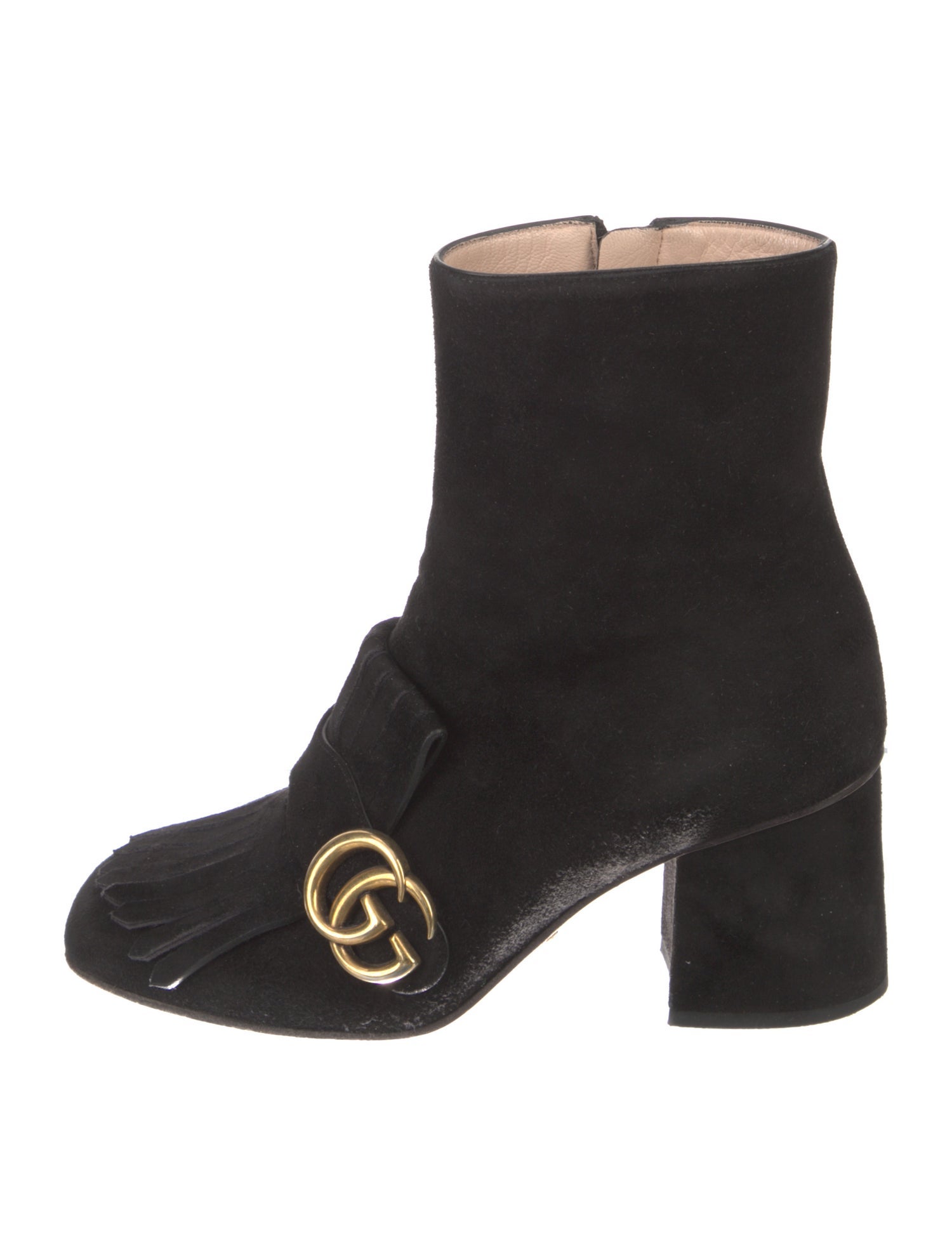 Gucci Double G Logo Suede Boots