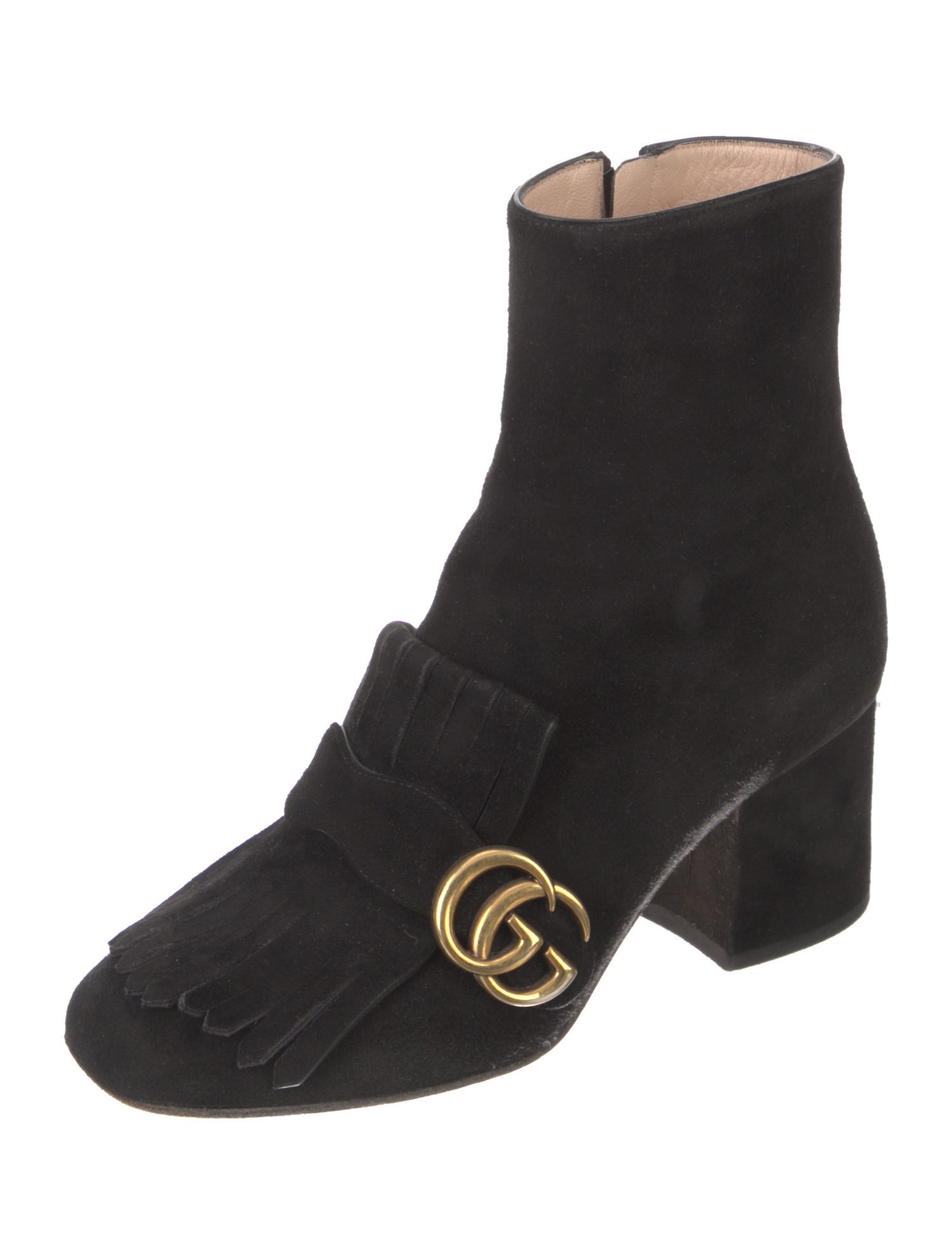 Gucci Double G Logo Suede Boots
