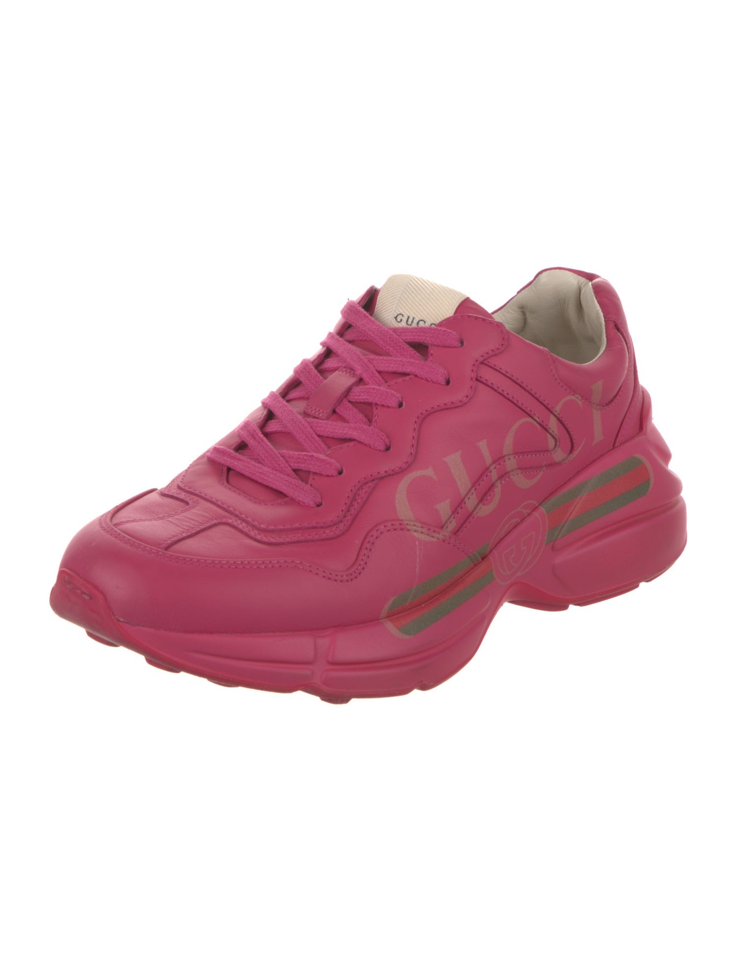 Gucci Web Accent Leather Sneakers