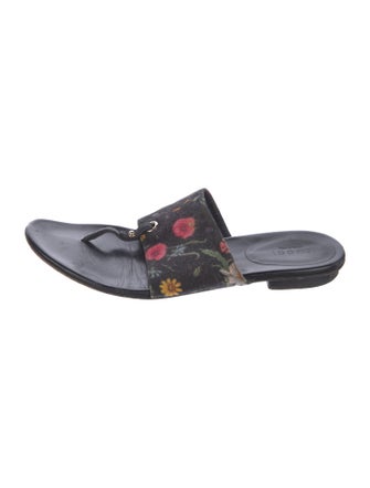 Gucci Flora Print Canvas Slides