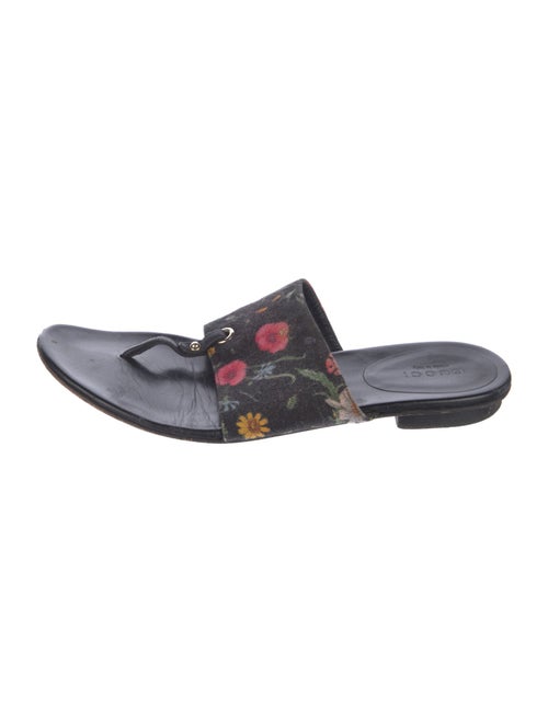 Gucci Flora Print Canvas Slides