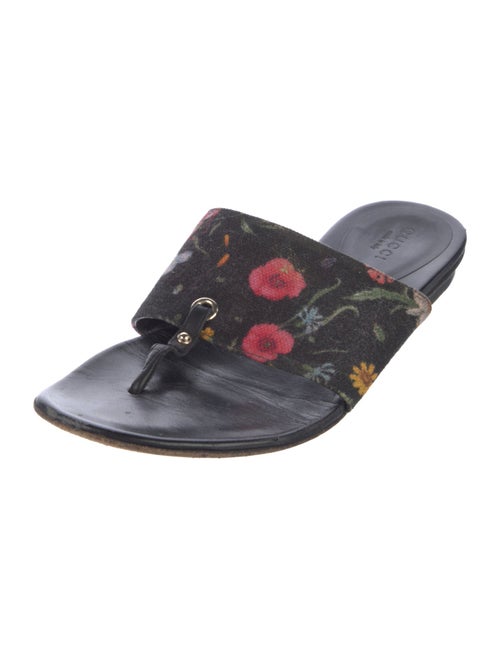 Gucci Flora Print Canvas Slides