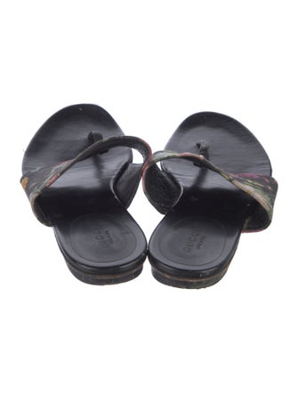 Gucci Flora Print Canvas Slides