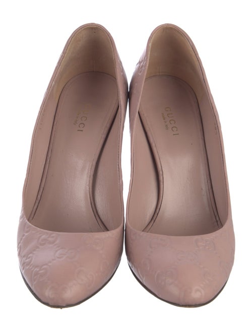 Gucci Horsebit Accent Embossed Leather Pumps