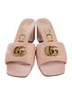 Gucci Double G Logo Leather Slides